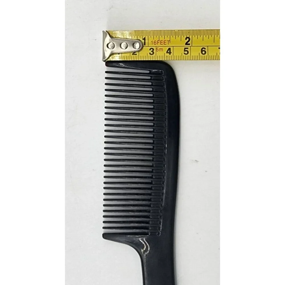 Conair Vintage Wide Tooth Hair Comb Plastic Handle Detangler Black 70s Pocket 8